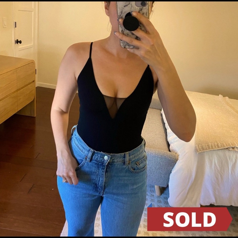 Free People Black Mesh Tanktop